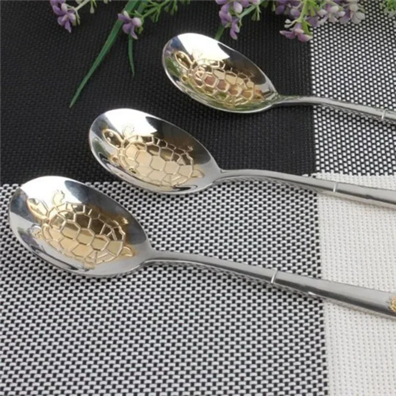 Gold Cutlery Flatware - Цельная обеденная ложка, позолоченная ложка из