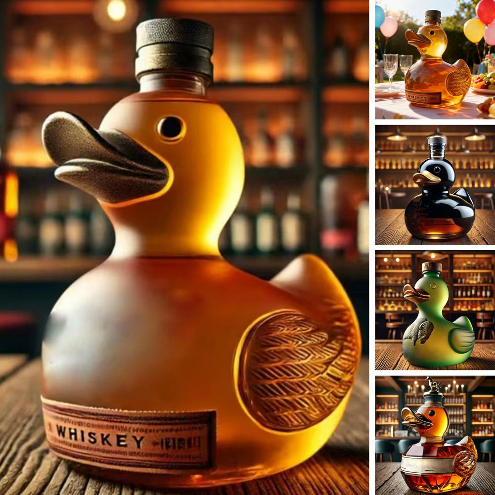 Glass Decanter Whiskey - Стеклянный графин для виски с уткой,
