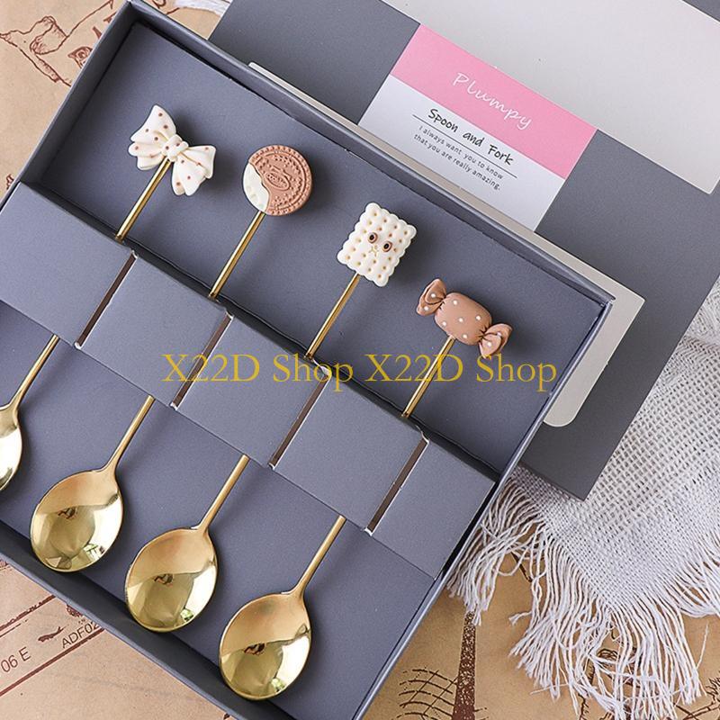 Gold Cutlery Flatware - X22D Нержавеющая десертная ложка с гальваническим