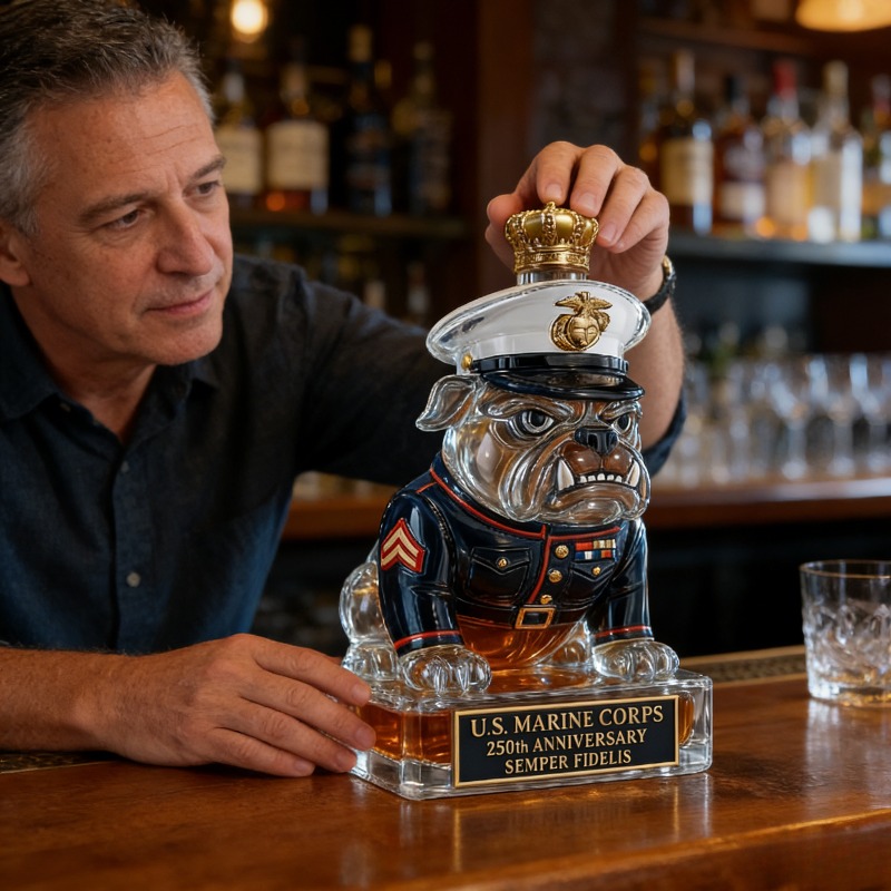 Glass Decanter Whiskey - Декантер для виски «Бульдог» Корпуса морской