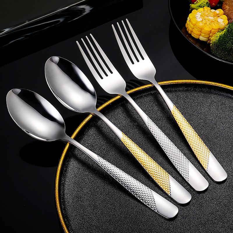 Новый набор кухонных принадлеж – обзор и цена Gold Cutlery Flatware