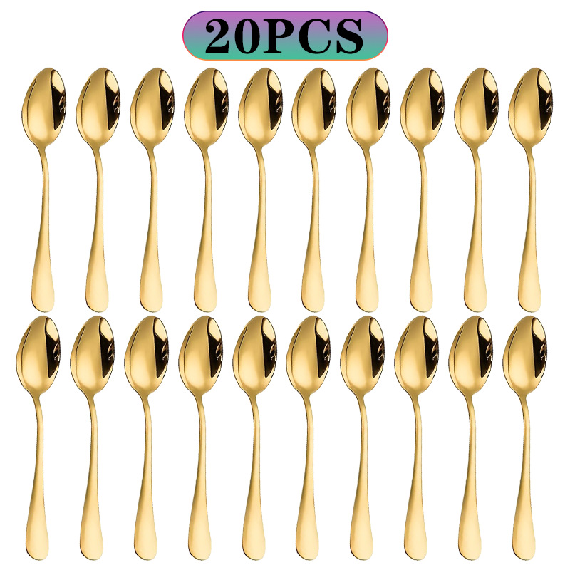 Набор из 6/10/20 мини-ложек из – обзор и цена Gold Cutlery Flatware