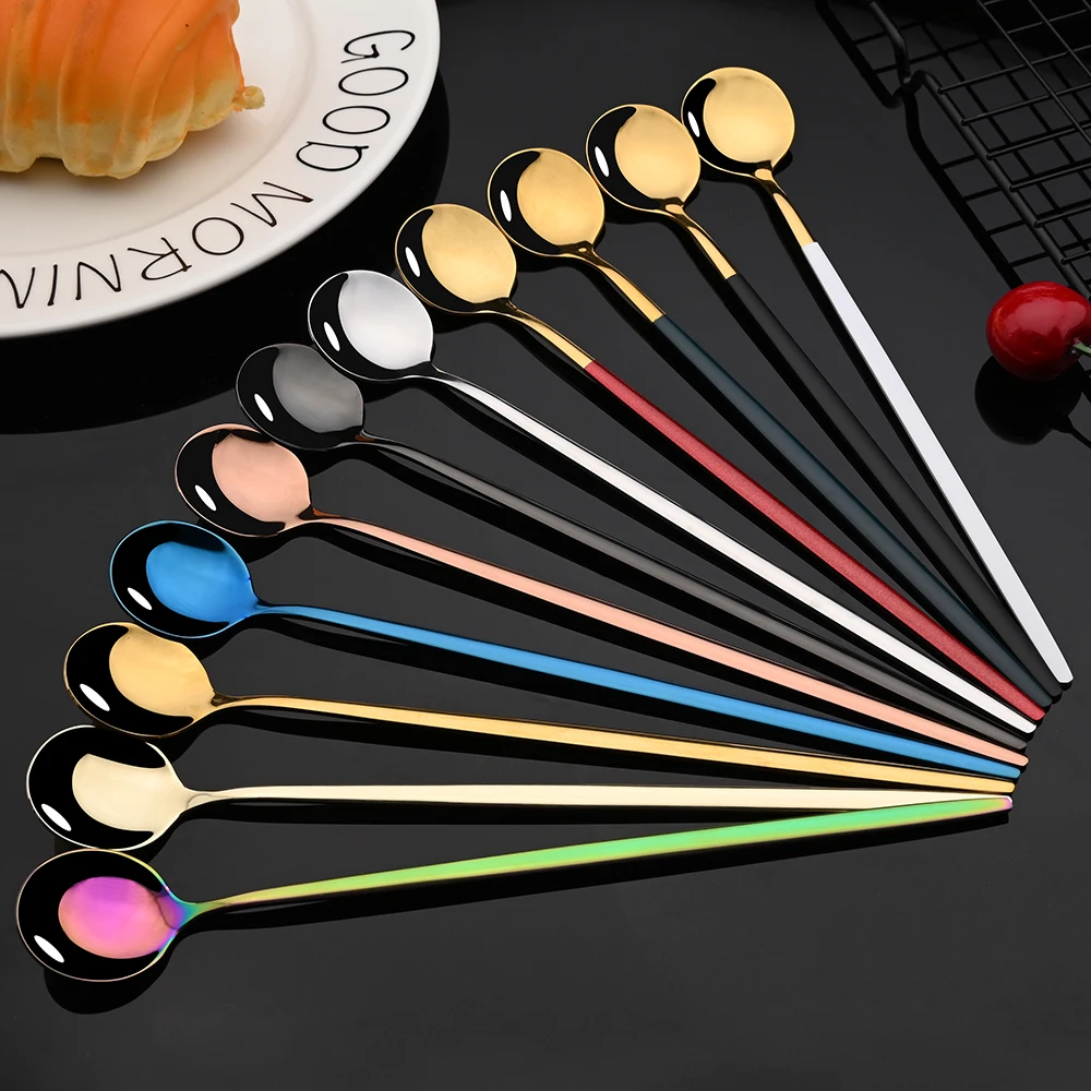 6 шт., ложка для льда с длинно – обзор и цена Gold Cutlery Flatware