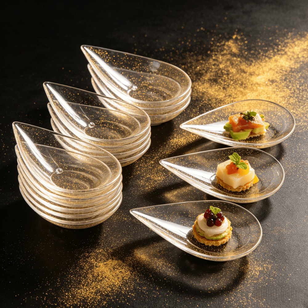 50 шт. одноразовых десертных л – обзор и цена Gold Cutlery Flatware